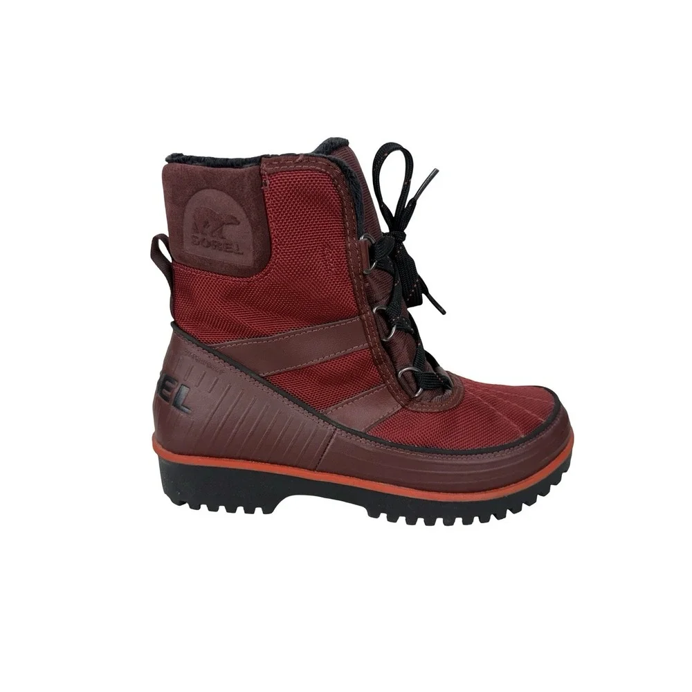 Sorel Tivoli II Women 7.5 Boots Red Insulated Waterproof Lace Up Snow Hiking EUC